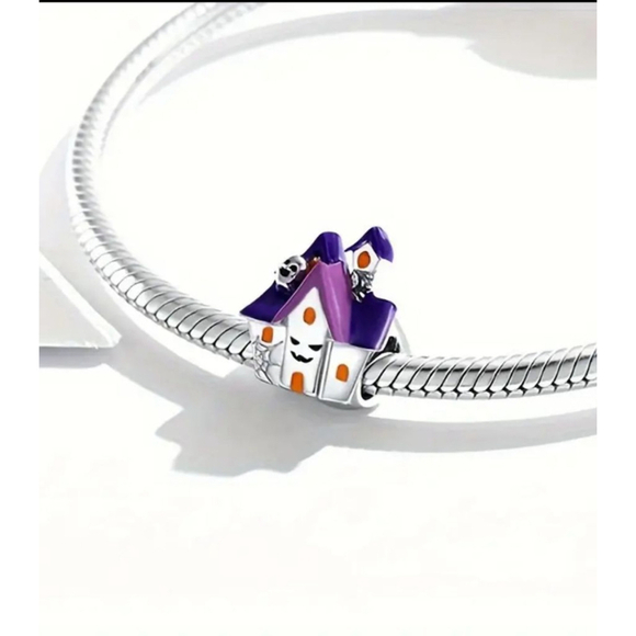 Halloween Beads Charm Purple Orange - Picture 2 of 3